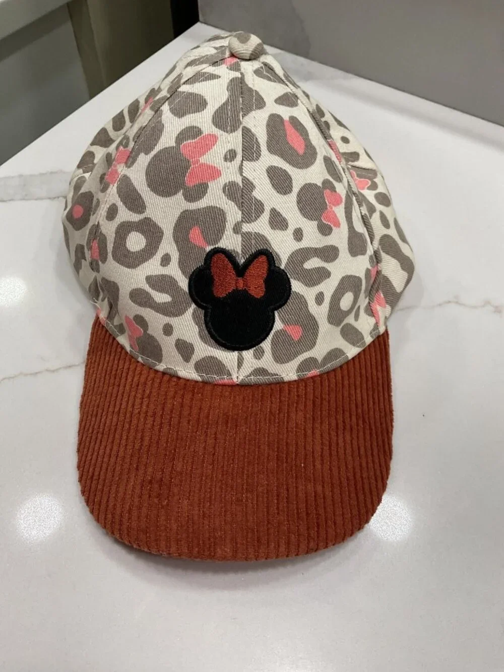 Disney Junior Minnie Mouse Toddler Cap Leopard Print Textured Bill